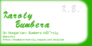 karoly bumbera business card